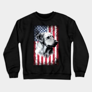 Patriotic Labrador American Flag Crewneck Sweatshirt